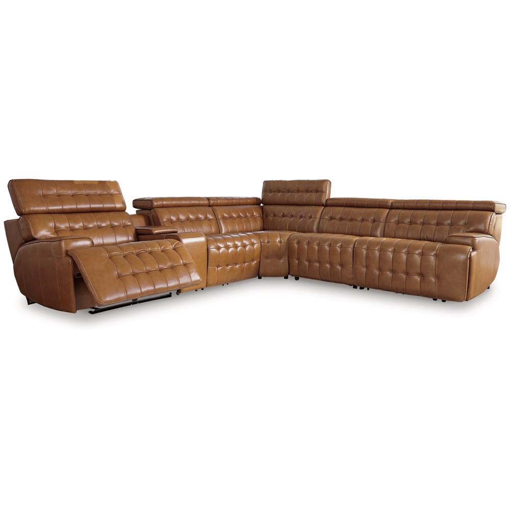 Signature Design by Ashley - Temmpton 6-Piece Power Reclining Sectional in Brown/Beige veiw 1