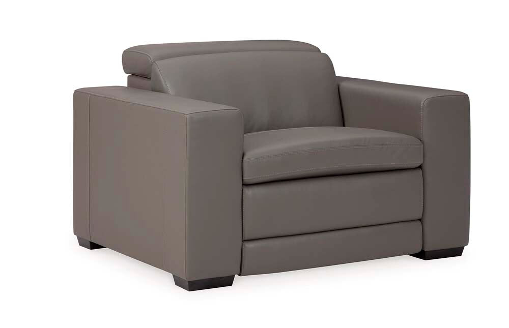 Signature Design by Ashley - Texline Pwr Recliner/Adj Headrest in Gray - U5960313 veiw 1