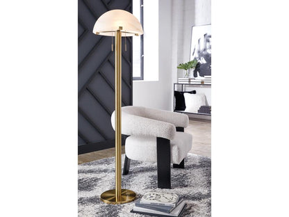 Signature Design by Ashley - Tobbinsen Metal Floor Lamp in Brass Finish - L208421 veiw 2