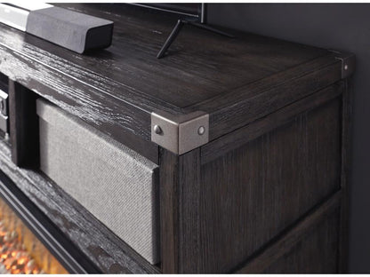 Signature Design by Ashley - Todoe Lg Tv Stand W/Fireplace Option in Gray - W901-68 veiw 3