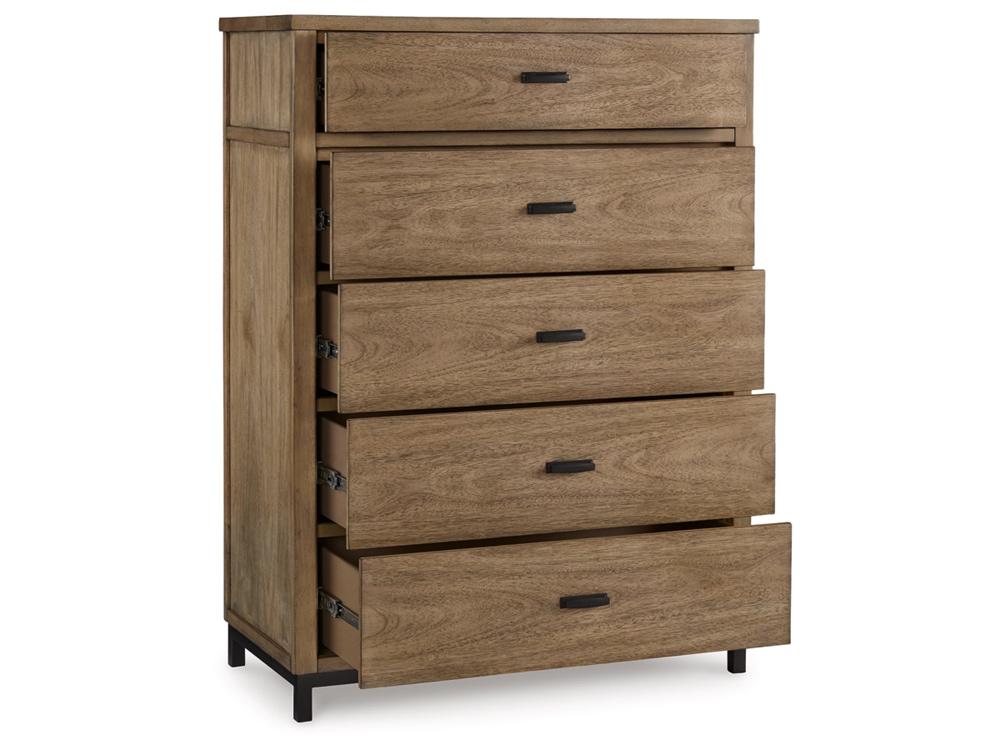 Signature Design by Ashley - Tomtyn Five Drawer Chest in Light Brown - B622-46 veiw 3