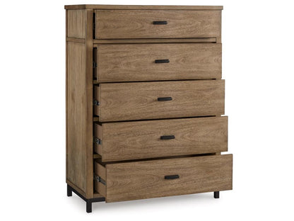 Signature Design by Ashley - Tomtyn Five Drawer Chest in Light Brown - B622-46 veiw 3