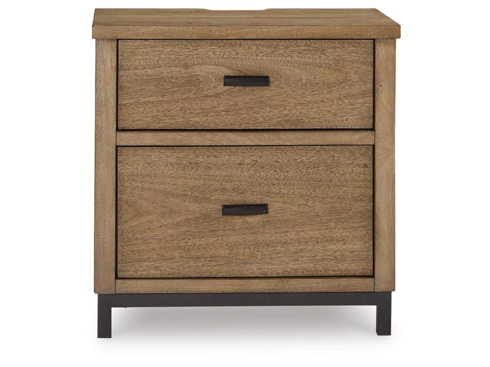 Signature Design by Ashley - Tomtyn Two Drawer Night Stand in Light Brown - B622-92 veiw 1