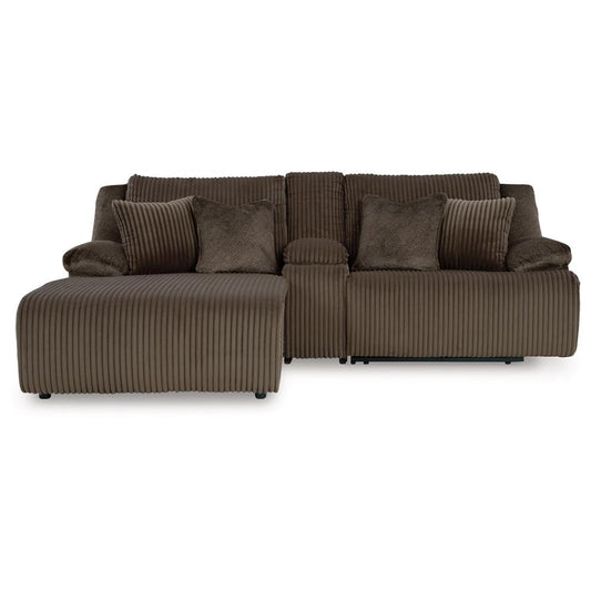 Signature Design by Ashley - Top Tier 3-Piece Reclining Sectional Sofa With Chaise in Chocolate veiw 1