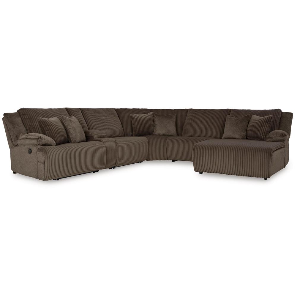 Signature Design by Ashley - Top Tier 6-Piece Reclining Sectional With Chaise in Chocolate veiw 1
