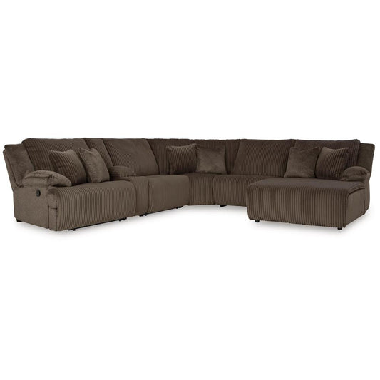 Signature Design by Ashley - Top Tier 6-Piece Reclining Sectional With Chaise in Chocolate veiw 1