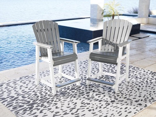 Signature Design by Ashley - Transville Outdoor Barstool (Set of 2) in Gray/White - P210-124 veiw 2