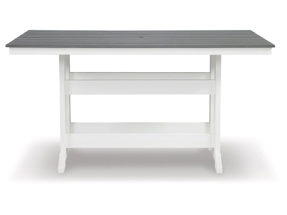 Signature Design by Ashley - Transville Outdoor Counter Height Dining Table in Gray/White - P210-642 veiw 1