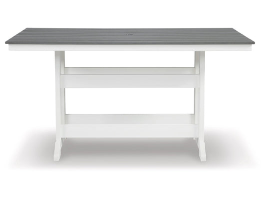 Signature Design by Ashley - Transville Outdoor Counter Height Dining Table in Gray/White - P210-642 veiw 1