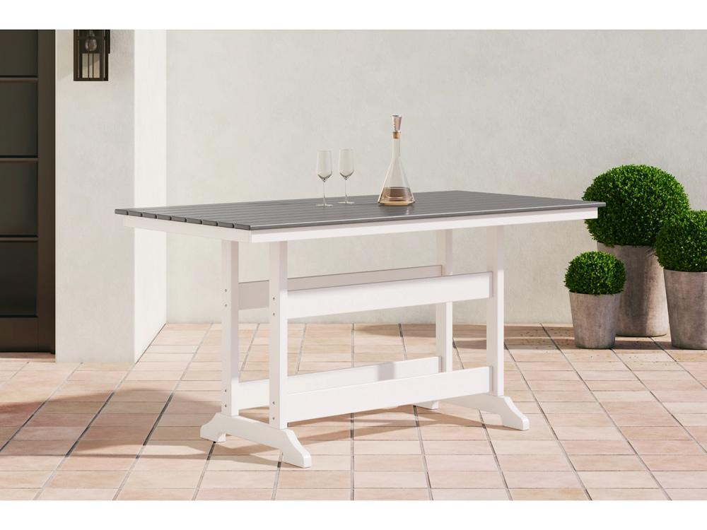 Signature Design by Ashley - Transville Outdoor Counter Height Dining Table in Gray/White - P210-642 veiw 2