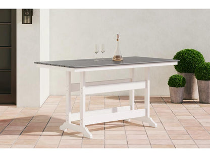 Signature Design by Ashley - Transville Outdoor Counter Height Dining Table in Gray/White - P210-642 veiw 2