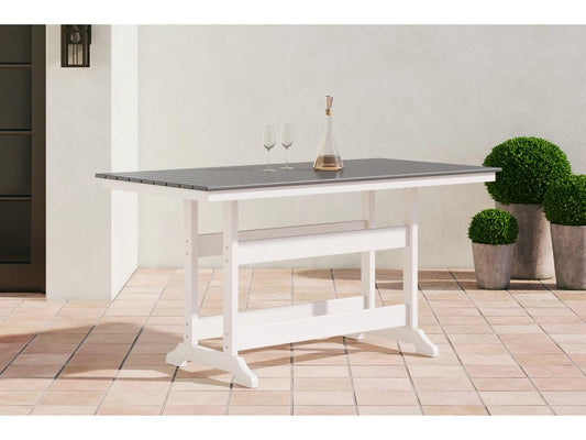 Signature Design by Ashley - Transville Outdoor Counter Height Dining Table in Gray/White - P210-642 veiw 2