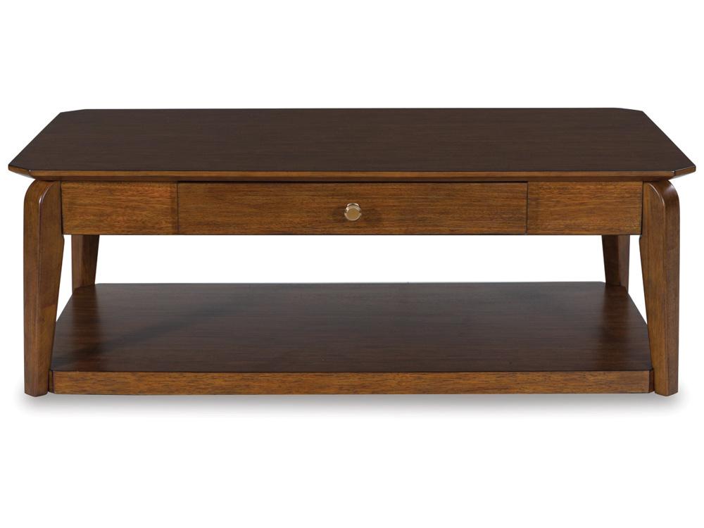 Signature Design by Ashley - Trenmour Rectangular Cocktail Table in Medium Brown - T596-1 veiw 1