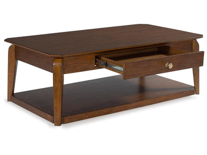 Signature Design by Ashley - Trenmour Rectangular Cocktail Table in Medium Brown - T596-1 veiw 3