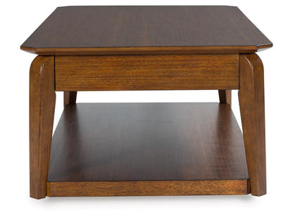 Signature Design by Ashley - Trenmour Rectangular Cocktail Table in Medium Brown - T596-1 veiw 4