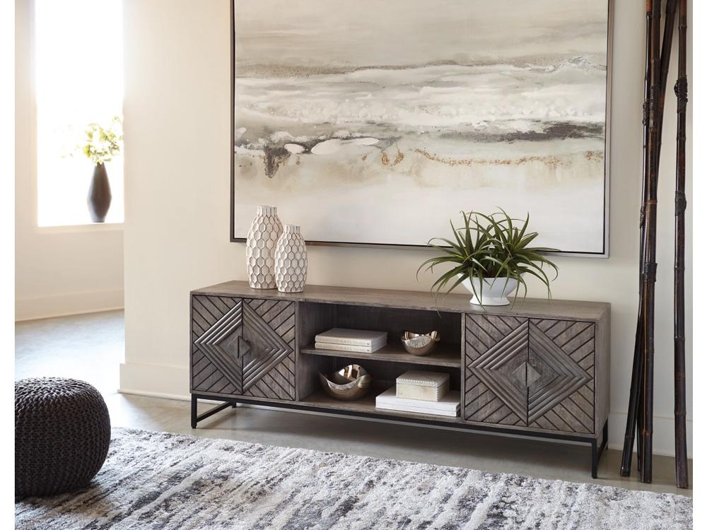 Signature Design by Ashley - Treybrook Accent Cabinet in Distressed Gray - A4000512 veiw 2