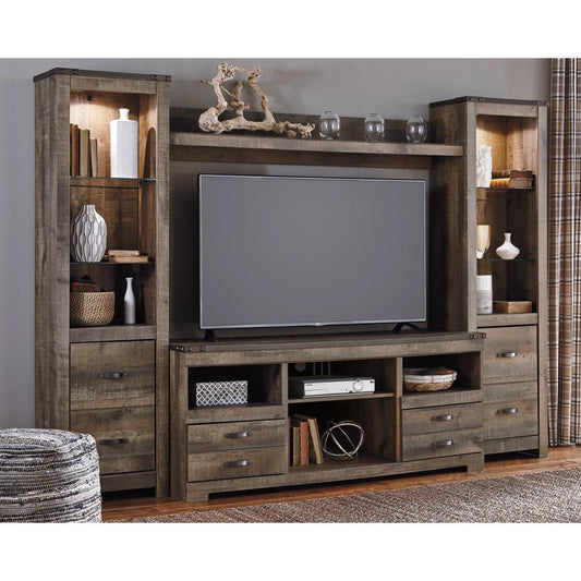 Signature Design by Ashley - Trinell 4 Piece Entertainment Center in Brown veiw 1