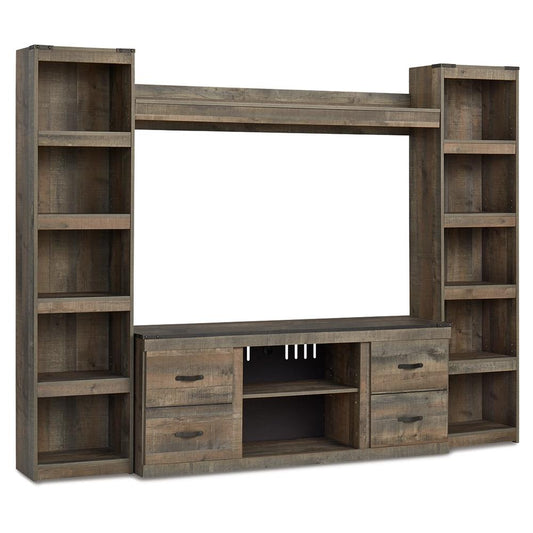 Signature Design by Ashley - Trinell 4-Piece Entertainment Center in Brown veiw 1