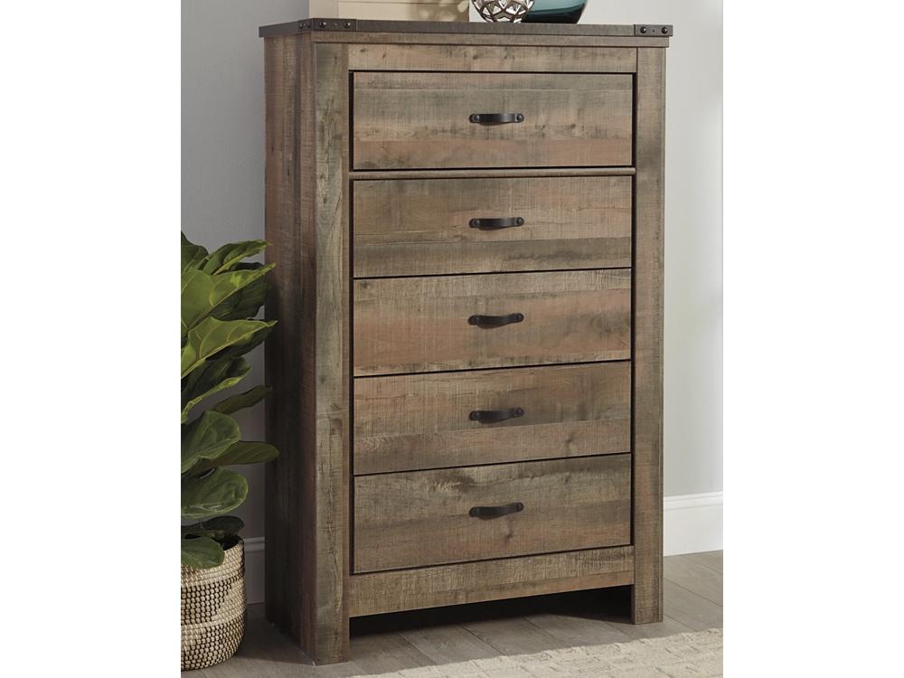 Signature Design by Ashley - Trinell Five Drawer Chest in Brown - B446-46 veiw 2