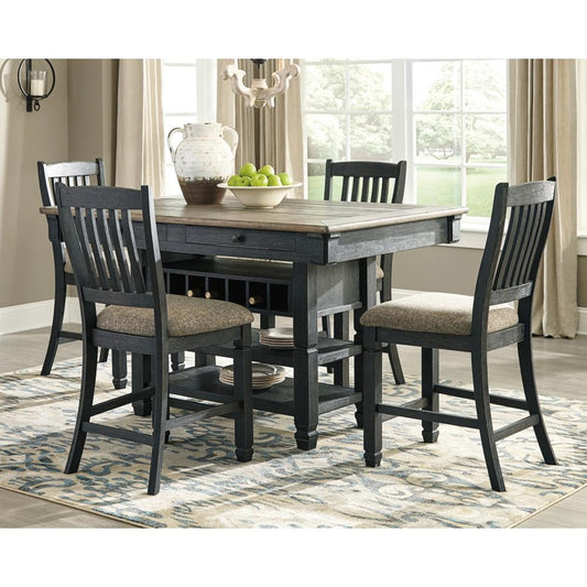 Signature Design by Ashley - Tyler Creek Counter Height Dining Table With 4 Barstools in Black/Gray veiw 1
