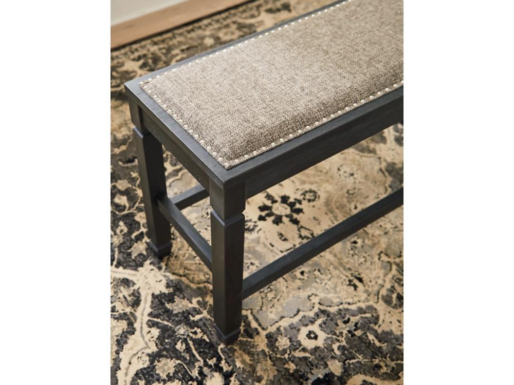 Signature Design by Ashley - Tyler Creek Dbl Counter Uph Bench in Antique Black - D736-09 veiw 3