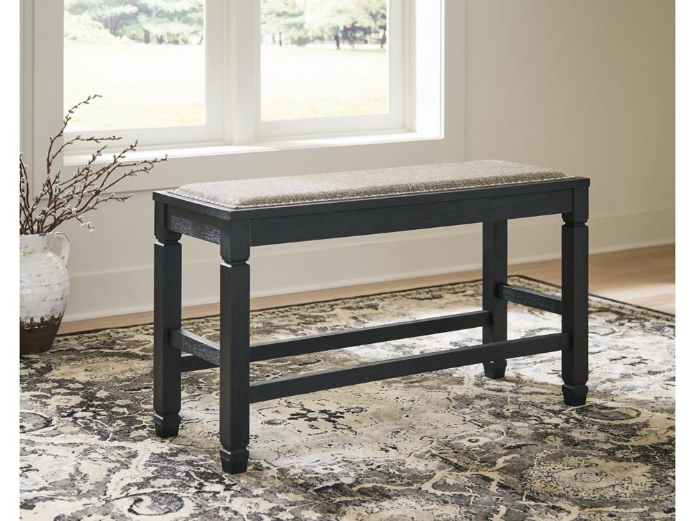 Signature Design by Ashley - Tyler Creek Dbl Counter Uph Bench in Antique Black - D736-09 veiw 4
