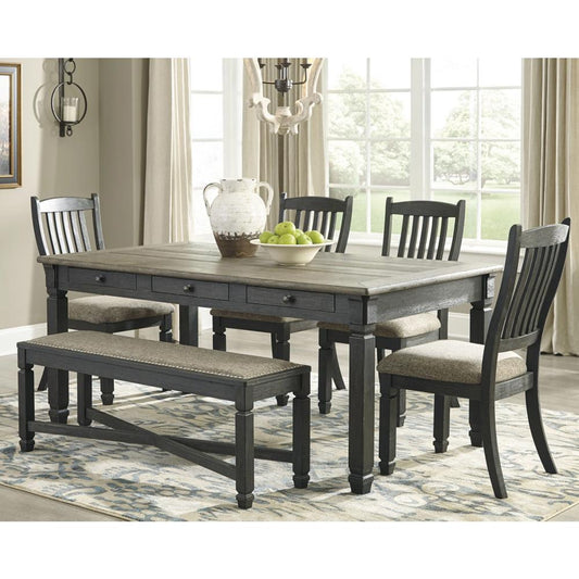 Signature Design by Ashley - Tyler Creek Dining Table And 4 Chairs With Bench in Black/Gray veiw 1