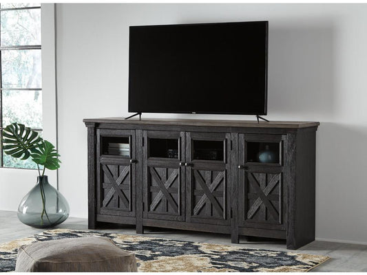 Signature Design by Ashley - Tyler Creek Extra Large Tv Stand in Black/Gray - W736-68 veiw 2