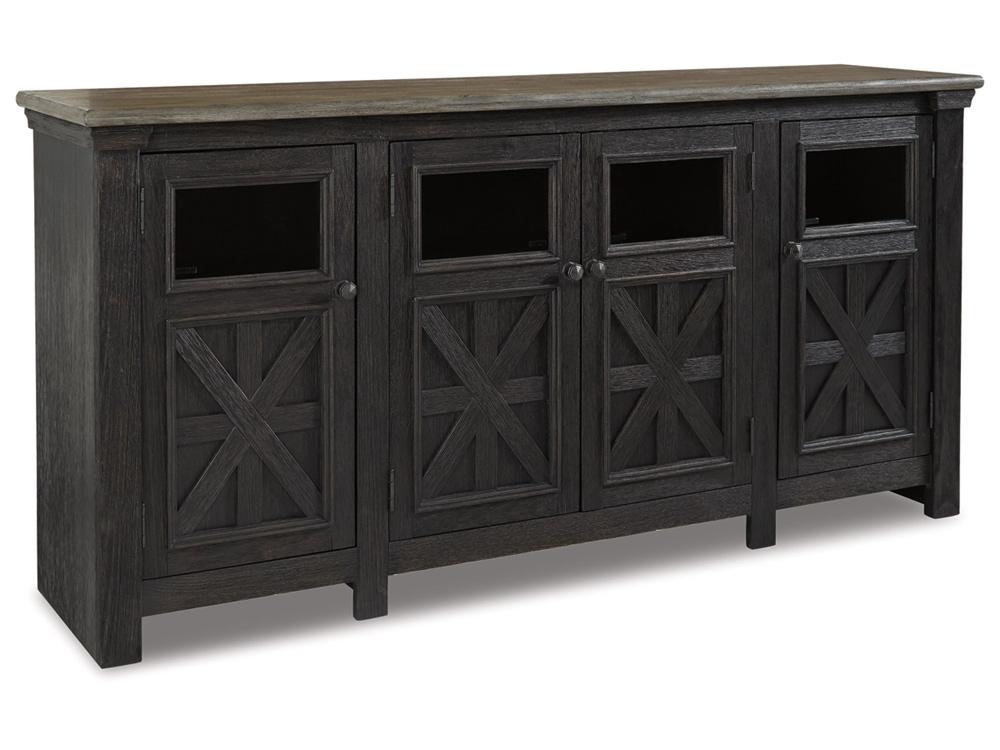 Signature Design by Ashley - Tyler Creek Extra Large Tv Stand in Black/Gray - W736-68 veiw 4