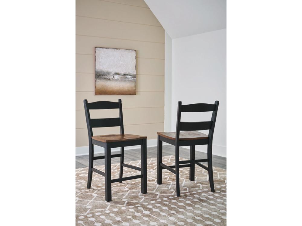 Signature Design by Ashley - Valebeck Barstool (Set Of 2) in Black/Brown - D546-724 veiw 2