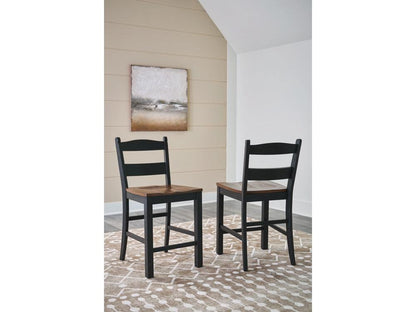 Signature Design by Ashley - Valebeck Barstool (Set Of 2) in Black/Brown - D546-724 veiw 2