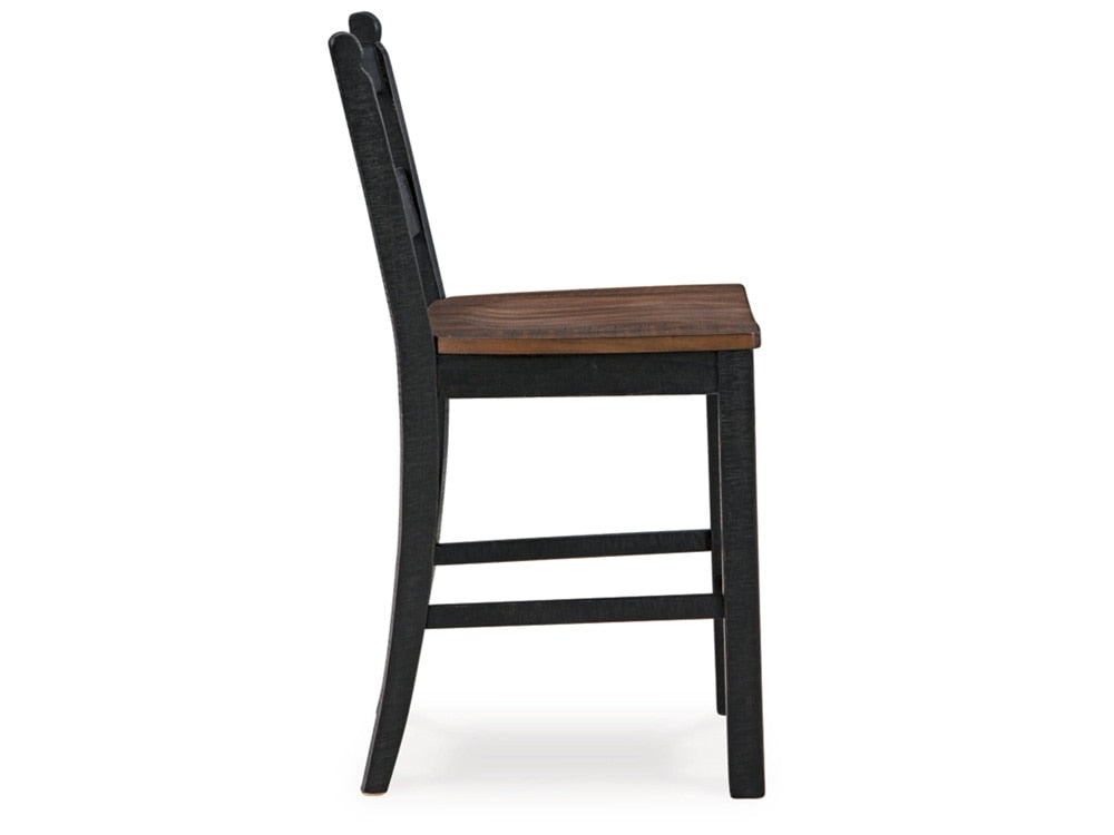Signature Design by Ashley - Valebeck Barstool (Set Of 2) in Black/Brown - D546-724 veiw 4