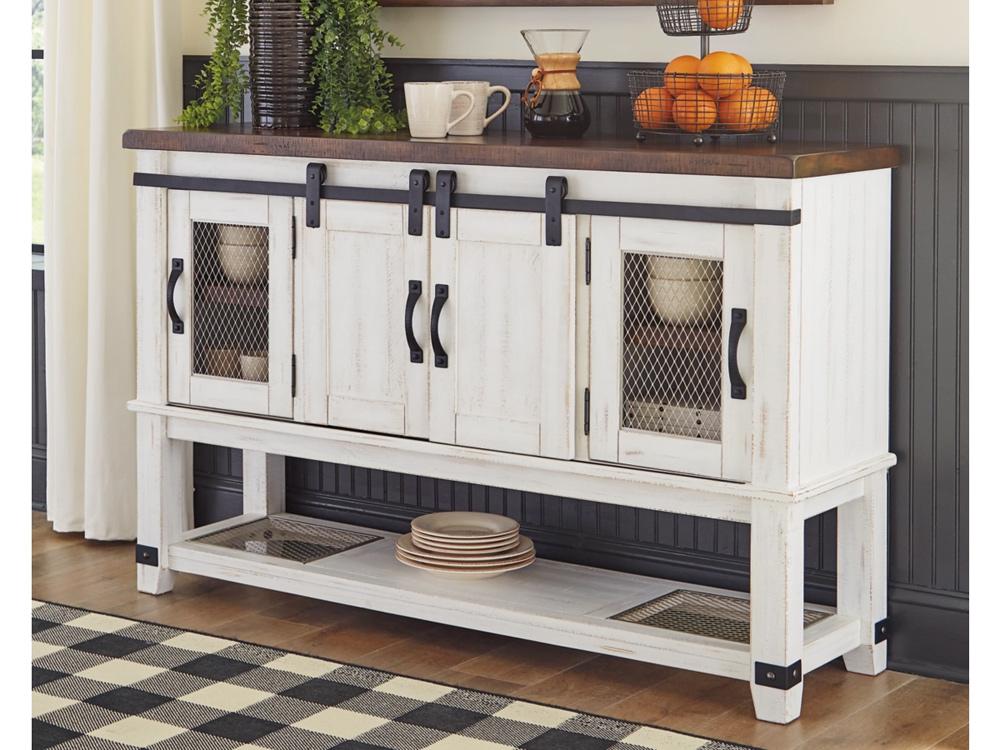 Signature Design by Ashley - Valebeck Dining Room Server in White/Brown - D546-60 veiw 2
