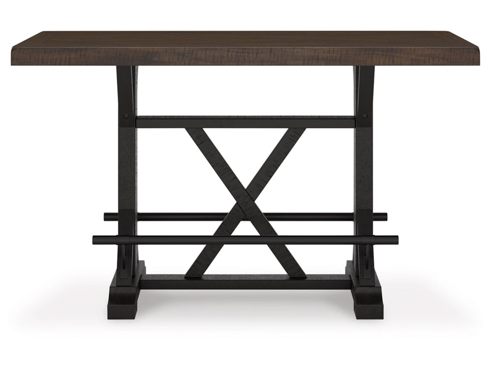 Signature Design by Ashley - Valebeck Rect Dining Room Counter Table in Black/Brown - D546-33 veiw 1