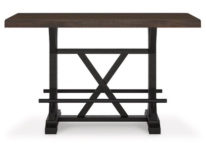 Signature Design by Ashley - Valebeck Rect Dining Room Counter Table in Black/Brown - D546-33 veiw 1