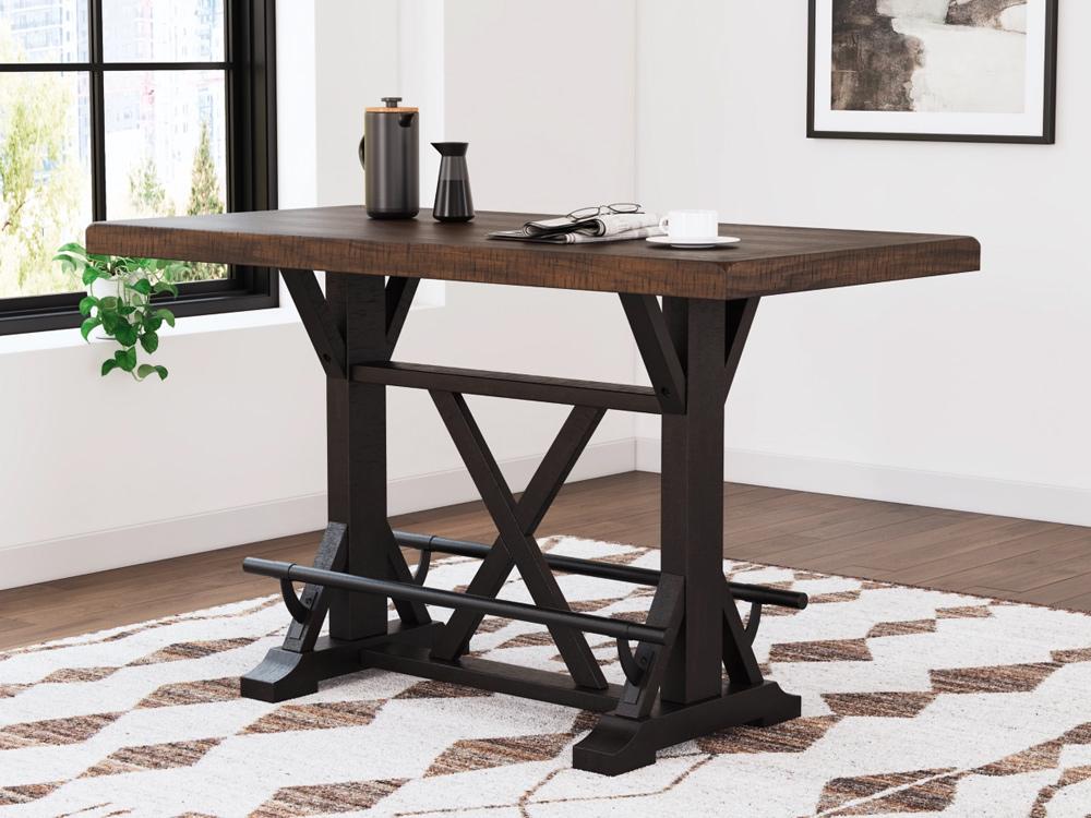 Signature Design by Ashley - Valebeck Rect Dining Room Counter Table in Black/Brown - D546-33 veiw 2