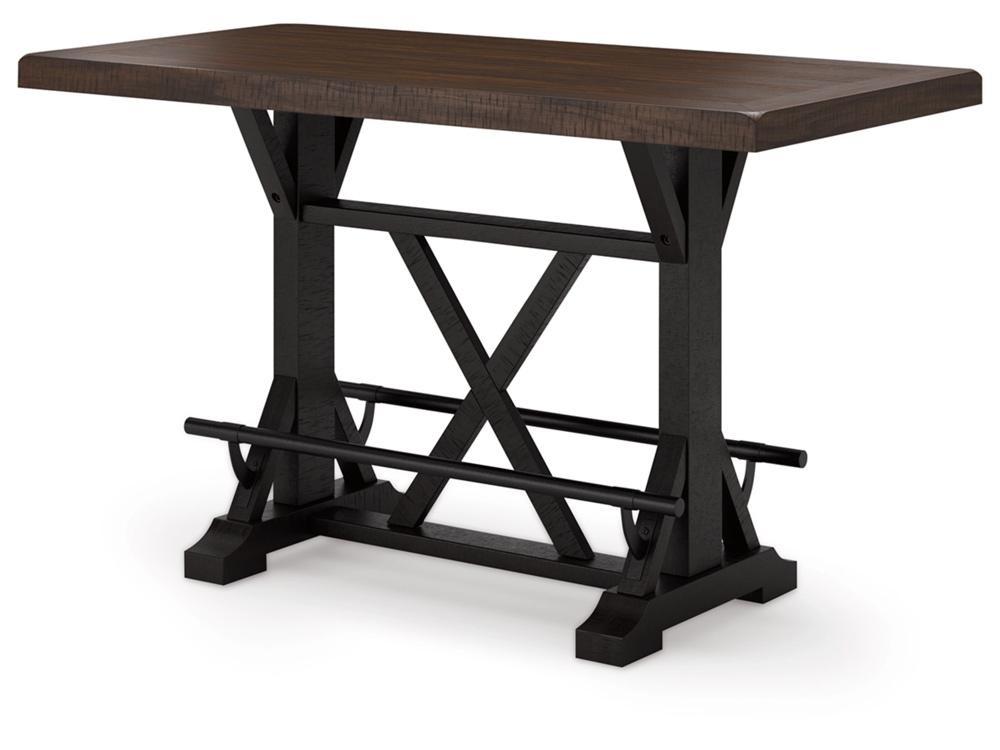 Signature Design by Ashley - Valebeck Rect Dining Room Counter Table in Black/Brown - D546-33 veiw 3