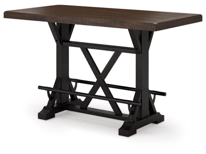 Signature Design by Ashley - Valebeck Rect Dining Room Counter Table in Black/Brown - D546-33 veiw 3