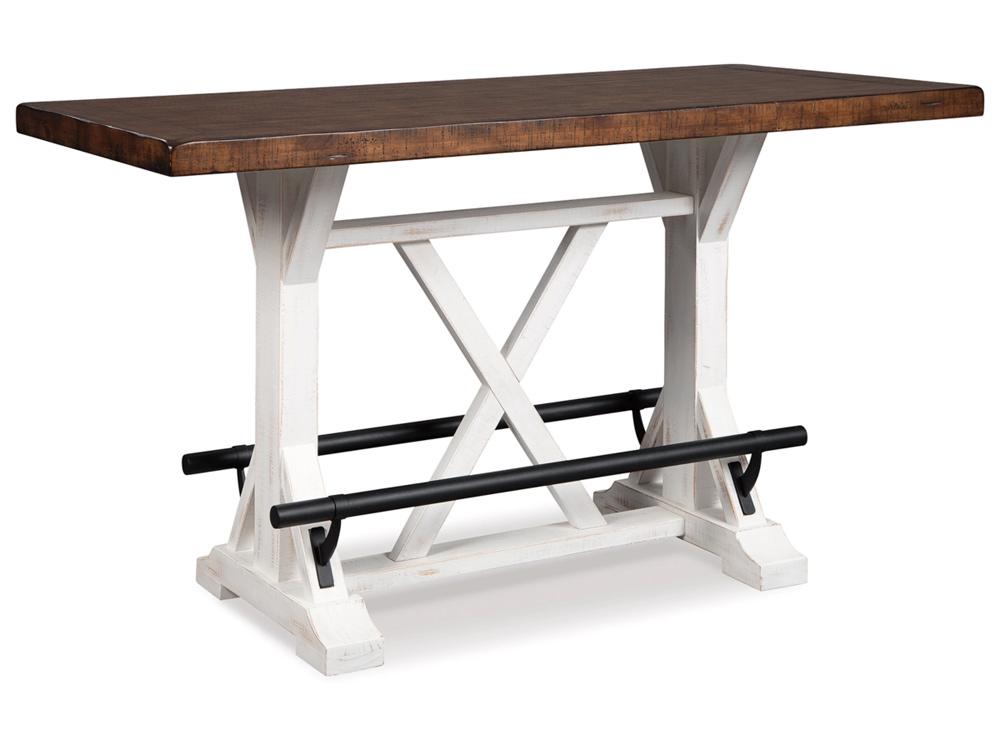Signature Design by Ashley - Valebeck Rect Dining Room Counter Table in White/Brown - D546-13 veiw 1