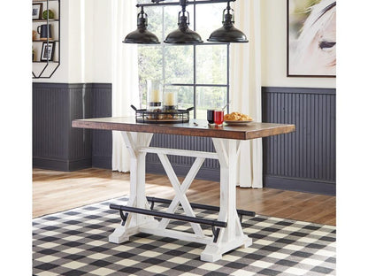 Signature Design by Ashley - Valebeck Rect Dining Room Counter Table in White/Brown - D546-13 veiw 3