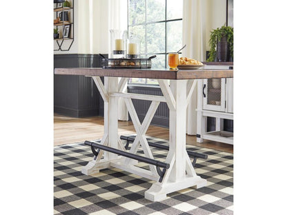 Signature Design by Ashley - Valebeck Rect Dining Room Counter Table in White/Brown - D546-13 veiw 4