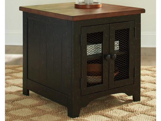 Signature Design by Ashley - Valebeck Rectangular End Table in Black/Brown - T468-3 veiw 2