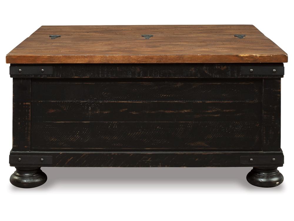 Signature Design by Ashley - Valebeck Square Lift Top Cocktail Table in Black/Brown - T468-00 veiw 1