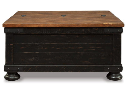 Signature Design by Ashley - Valebeck Square Lift Top Cocktail Table in Black/Brown - T468-00 veiw 1