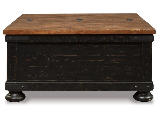Signature Design by Ashley - Valebeck Square Lift Top Cocktail Table in Black/Brown - T468-00 veiw 1