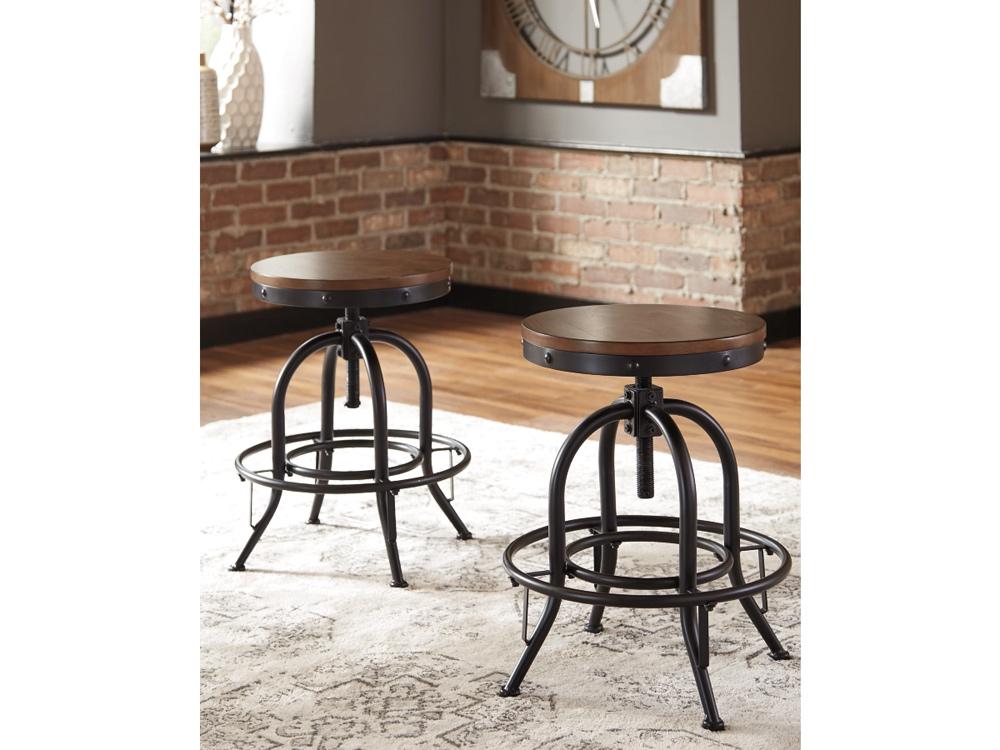 Signature Design by Ashley - Valebeck Swivel Barstool (Set Of 2) in Brown/Black - D546-224 veiw 2