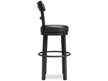 Signature Design by Ashley - Valebeck Tall Uph Swivel Barstool in Black - D546-630 veiw 3