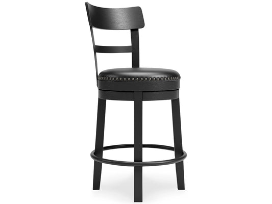 Signature Design by Ashley - Valebeck Uph Swivel Barstool in Black - D546-624 veiw 2