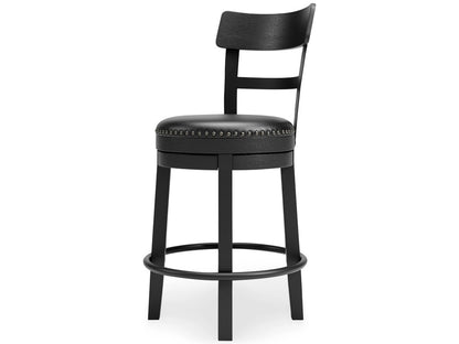 Signature Design by Ashley - Valebeck Uph Swivel Barstool in Black - D546-624 veiw 3
