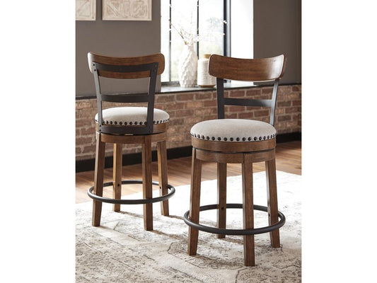 Signature Design by Ashley - Valebeck Uph Swivel Barstool (Set Of 2) in Brown - D546-424 veiw 2